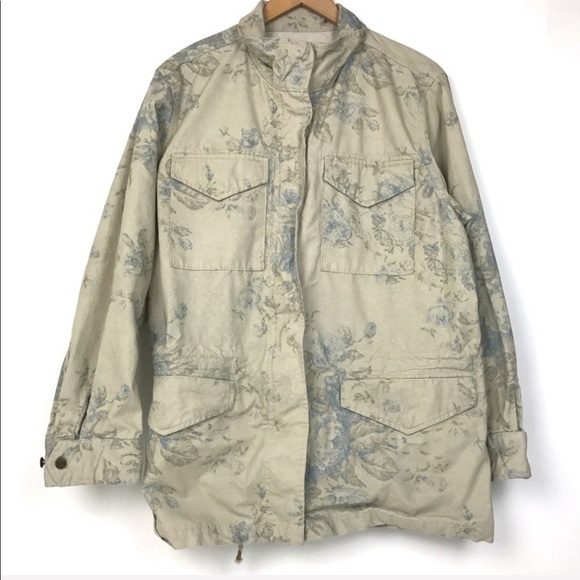 Chaps Vintage Floral Utility Jacket Sz L - Picture 3 of 8